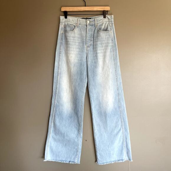 Veronica Beard Taylor Relaxed Wide Leg High Rise Jean in Aire Size 28 Light Blue - Picture 4 of 16